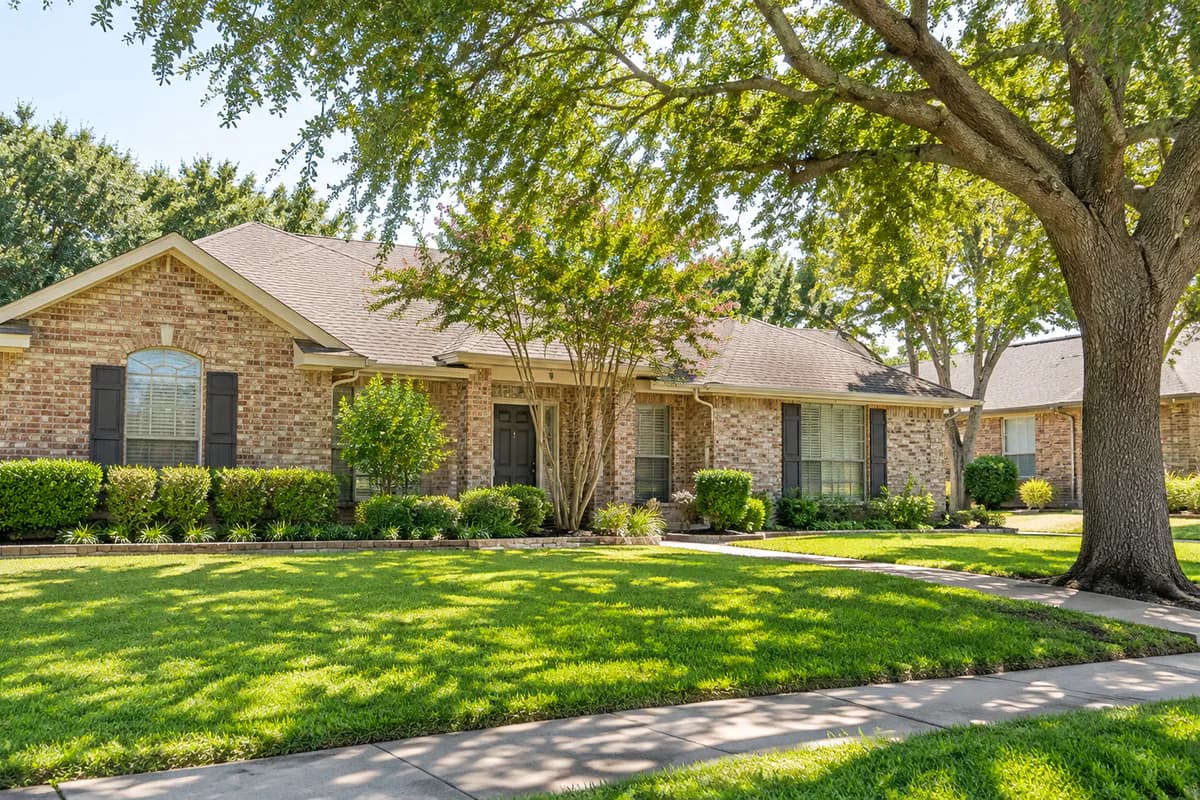 Residential home representative of North Texas housing.