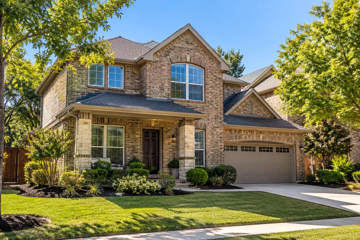 Residential home representative of North Texas housing.