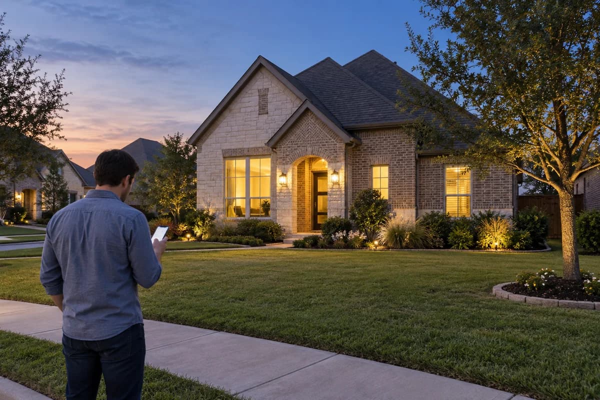 Tenant-occupied rental home in Dallas at early evening